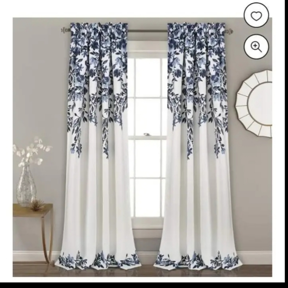 Blue and White floral  curtains